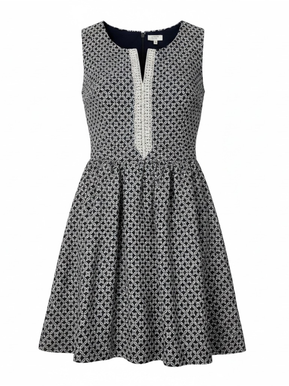 Crown & Ivy Navy and White Sleeveless Midi Dress